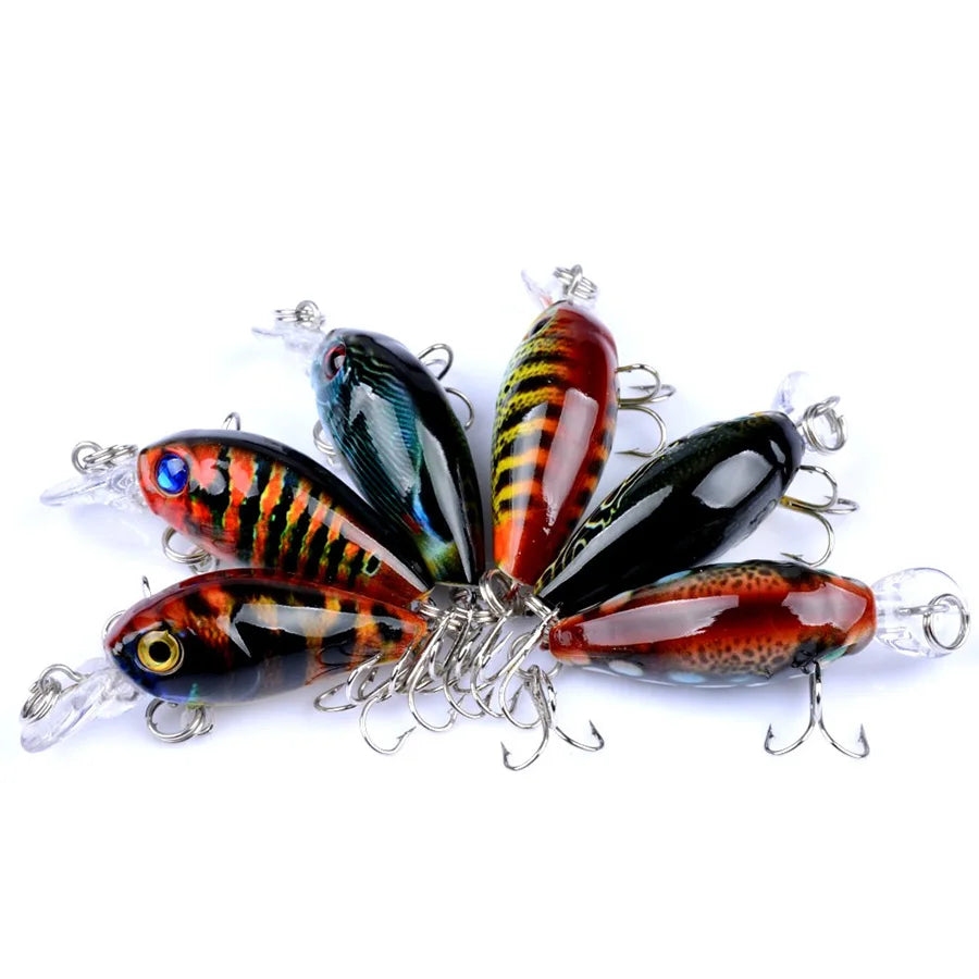 6pcs Floating Crankbaits Fishing Lures Set Swimbait Topwater Hard Bait Kit Artificial Wobblers For Trolling Carp Bass Pike Fish